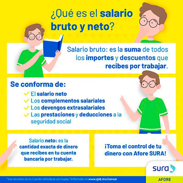 Gráfico sobre la diferencia entre salario bruto y neto